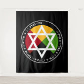 Tenture Aube Dorée Terre Pentacle sur Noir (Devant)