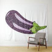 Tenture Aubergine Pailletée (En situation (horizontale))