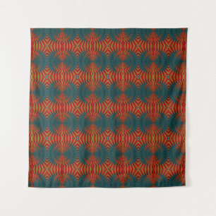 Tenture Audacieux Hippie Cool Rouge Bleu Ethnique Trippy