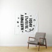 Tenture Aujourd'hui je serai une licorne (En situation (horizontale))