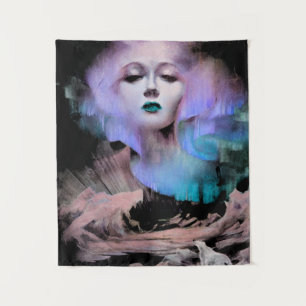 Tenture Aurora par Clive Henry bleu turquoise violet nuit