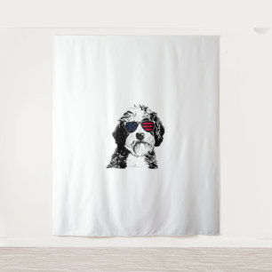 Tenture Aussiedoodle Chien 4 juillet Amérique États-Unis D