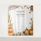 Tenture Automne en amour Citrouille botanique Automne Mari (Devant)