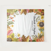 Tenture Automne Feuilles Citrouille Mariage Photo Booth fo (Devant (Horizontal))