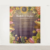 Tenture Automne Feuilles Citrouille Mariage Photo Booth fo (Devant)