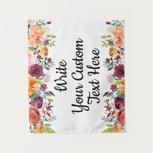 Tenture Automne Floral Mariage Contexte Boho Photo Booth P (Devant)