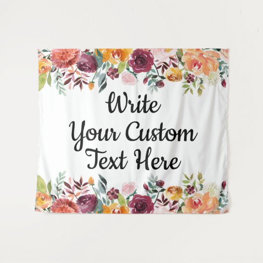 Tenture Automne Floral Mariage Contexte Boho Photo Booth P (Devant (Horizontal))