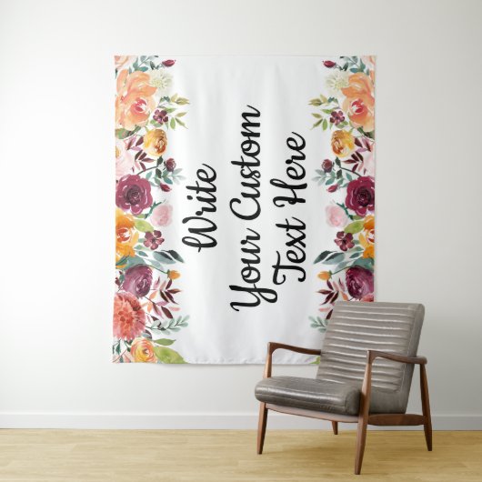 Tenture Automne Floral Mariage Contexte Boho Photo Booth P (En situation)