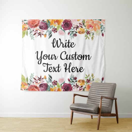 Tenture Automne Floral Mariage Contexte Boho Photo Booth P (En situation (horizontale))