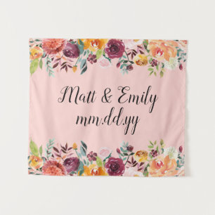 Tenture Automne Floral Photo Booth Prop rose Mariage fond