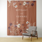 Tenture Automne Floral Terracotta Mariage fond (En situation)