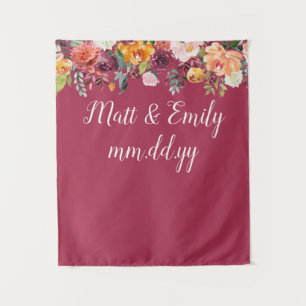 Tenture Automne Photo Booth Prop Mariage Bourgogne fond