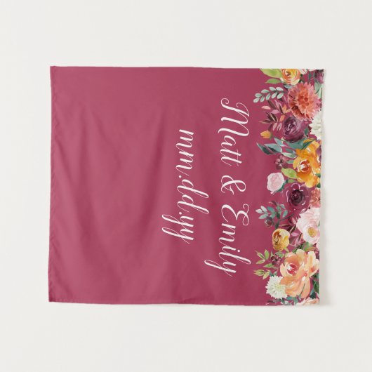 Tenture Automne Photo Booth Prop Mariage Bourgogne fond (Devant (Horizontal))