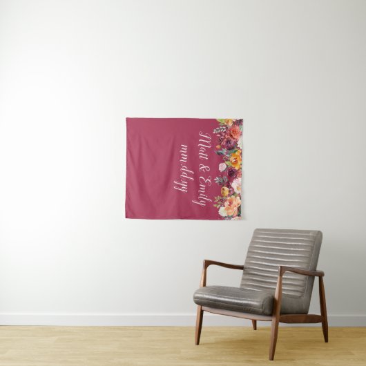 Tenture Automne Photo Booth Prop Mariage Bourgogne fond (En situation (horizontale))