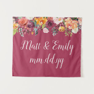 Tenture Automne Photo Booth Prop Mariage Bourgogne fond