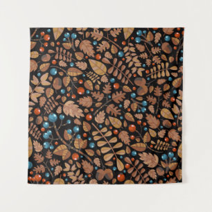Tenture Automne Plantes d'hiver : Motif Vintage
