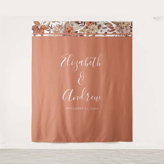 Tenture Automne Terracotta Boho Mariage Photo (Devant)