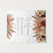 Tenture Automne Terracotta Bourgogne Florales Pampas Conte (Devant (Horizontal))