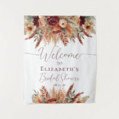 Tenture Automne Terracotta Bourgogne Florales Pampas Conte (Devant)