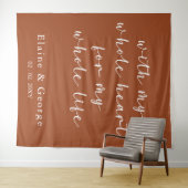 Tenture Avec mon coeur entier Mariage photo arrière-plan (En situation (horizontale))