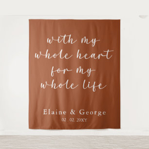 Tenture Avec mon coeur entier Mariage photo arrière-plan