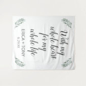 Tenture Avec Tout Mon Coeur Mariage Verdure Personnalisée (Devant (Horizontal))