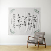 Tenture Avec Tout Mon Coeur Mariage Vert Personnalisé  (En situation (horizontale))