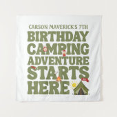 Tenture Aventure de camping ça commence ici Anniversaire d (Devant)