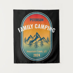 Tenture Aventure de camping en famille personnalisée au co