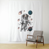 Tenture Aventure Spatiale Avec Un Astronaute Chien (En situation)