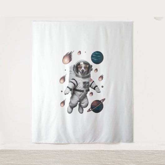 Tenture Aventure Spatiale Avec Un Astronaute Chien (Devant)