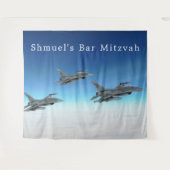 Tenture Avion de chasse | Bar Mitzvah Photo Booth Banner (Devant (Horizontal))