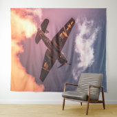 Tenture Avion vintage magnifique ciel (En situation (horizontale))