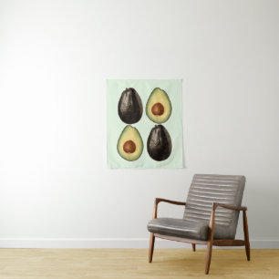 Tenture avocat aquarelle peintures fruits