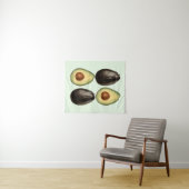 Tenture avocat aquarelle peintures fruits (En situation (horizontale))
