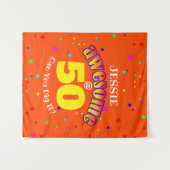 Tenture AWESOME Orange 50 ANS (Devant (Horizontal))
