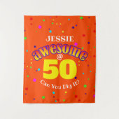 Tenture AWESOME Orange 50 ANS (Devant)