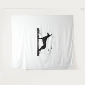 Tenture Azawakh Chien - Halloween Lune Silhouette Classiqu (Devant (Horizontal))