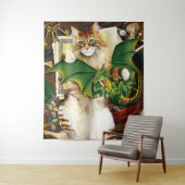 Tenture Azlan le chat et Fern le dragon (En situation)