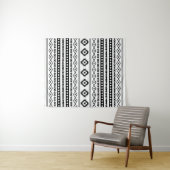 Tenture Aztec noir sur blanc Motifs mélangés Motif (En situation (horizontale))