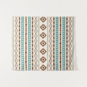 Tenture Aztec Turquoise en terre cuite noir Crm Motifs mix (Devant (Horizontal))