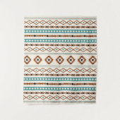 Tenture Aztec Turquoise en terre cuite noir Crm Motifs mix (Devant)