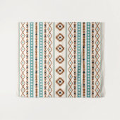 Tenture Aztec Turquoise en terre cuite noir Crm Motifs mix (Devant (Horizontal))