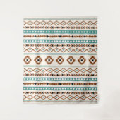 Tenture Aztec Turquoise en terre cuite noir Crm Motifs mix (Devant)