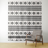 Tenture Aztèque noir et blanc (En situation)