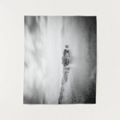 Tenture B&W longue exposition d'une plage à Rabac, Croatie (Devant)