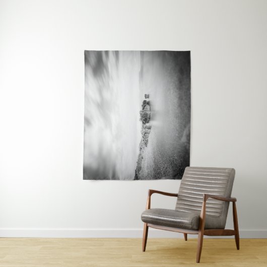 Tenture B&W longue exposition d'une plage à Rabac, Croatie (En situation)