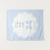 Tenture Baby Blue Bow Pois Baby shower garçon Bienvenue (Devant (Horizontal))