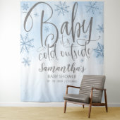 Tenture Baby It's Cold Outside Boy Baby shower Backdrop (En situation)