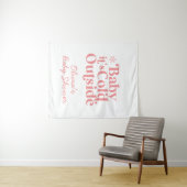 Tenture Baby It's Cold Outside Retro Baby shower Welcome (En situation (horizontale))